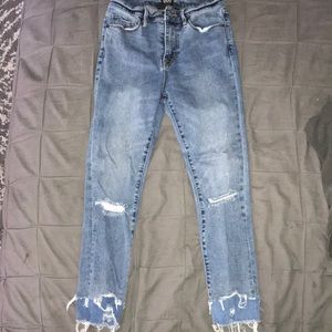 High rise crop jeans